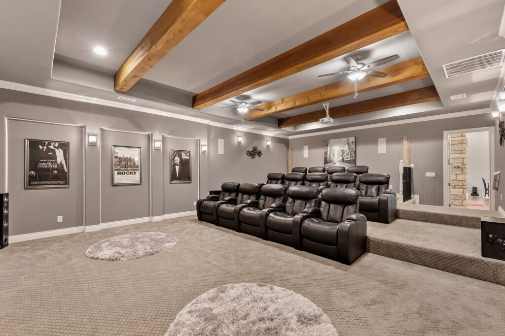 Carpet flooring in a mini living theater room in Anaheim, CA & Mission Viejo, CA | Sterling Carpet & Flooring
