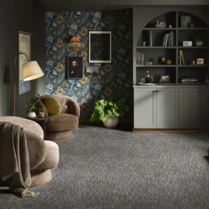 ZZ319_00537_Main Dark gray Shaw Floors carpet in sitting room | Sterling Carpet & Flooring